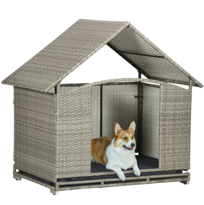 PawHut Wicker Dog House
