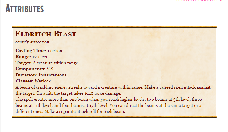 Eldritch Blast E5: Range, Target, Sorcerer, & More