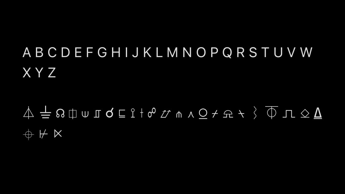 Enderman Language keyboard to English: Minecraft Enderman Language